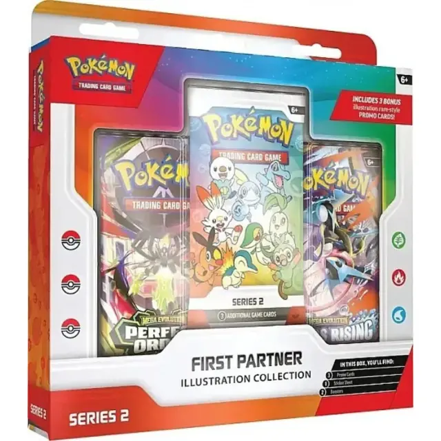 Pokemon TCG Trading Card Games First Partner Illustration Collection Series 2 Συλλεκτικό Σετ με Promo Κάρτες, 2 Booster Packs + Αυτοκόλλητα – Αγγλικά