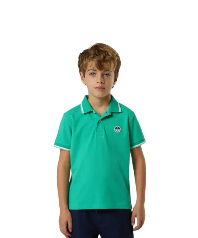 North Sails - Παιδικό Κοντομάνικο Μπλουζάκι Polo Logo Patch 794490-000-0412 Πράσινο 2