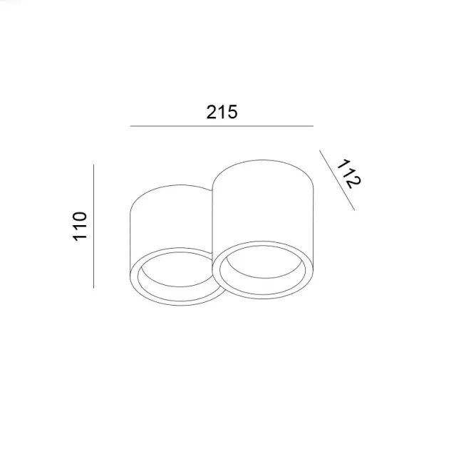 AcaLights ΓΥΨΙΝΟ 2 ΣΤΡΟΓΓΥΛA Φ/Σ ΟΡΟΦΗΣ ΦΥΣΙΚΟ 215*110*110 GENI 2*GX53 3