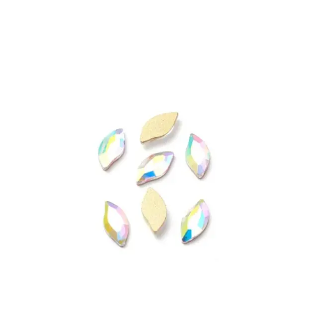 Glass Rhinestone για Κόλλα Crystal AB Eye 8x4x1.5mm - 15τεμ
