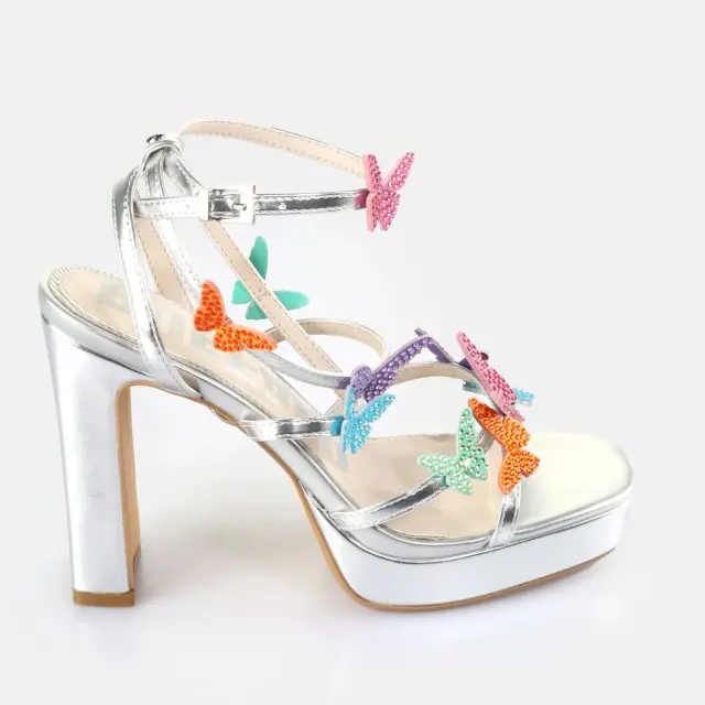 Γυναικεία Πέδιλα Buffalo June Miss Butterfly BN12916151 Ασημί Ασημί - 40