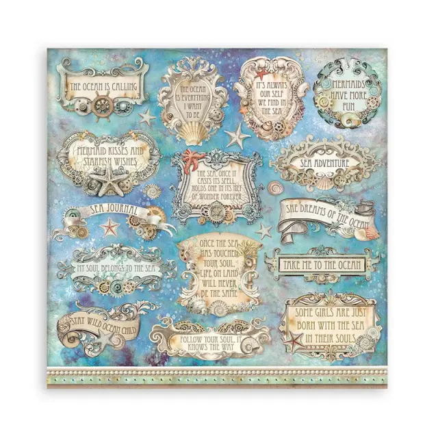 Χαρτιά scrapbooking 10τεμ, 30.5×30.5cm Stamperia, Songs of the Sea 2