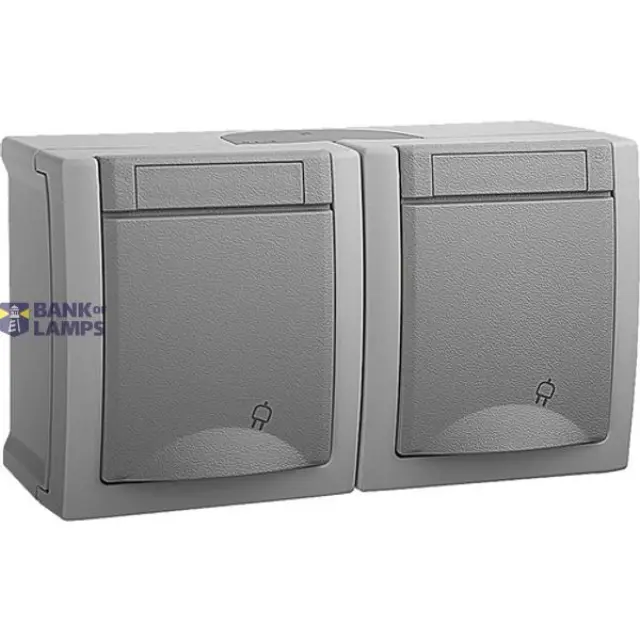 Pacific Earthed Socket + Earthed Socket Grey WPTC48002GR-EU2