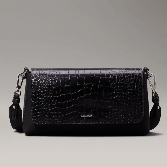 Calvin Klein - Γυναικεία Τσάντα Ck Must Shoulder Bag Croco K60K612111-BEH Μαύρο