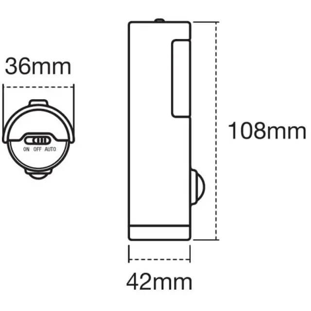 Nightlux Φακός Λευκός OSRAM LEDVANCE με Sensor και Ανιχνευτή Κίνησης 0,35W 3