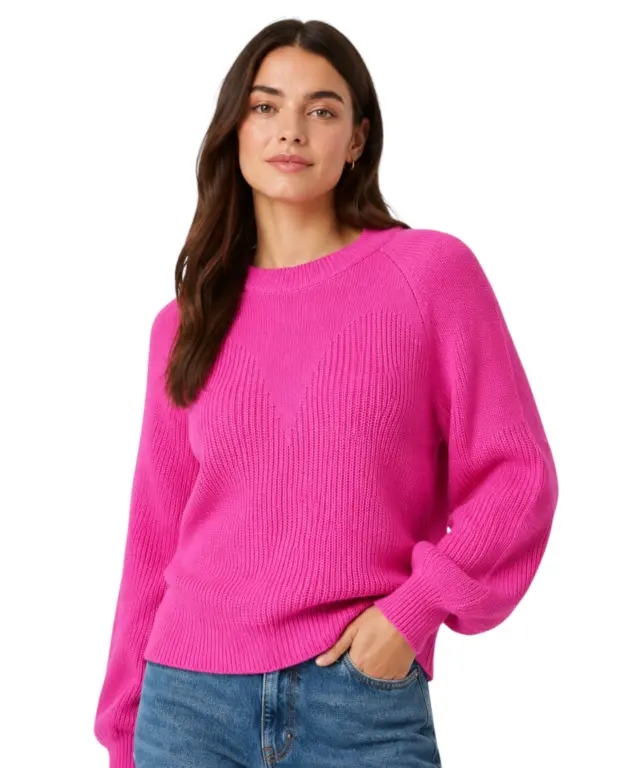 Desigual - Γυναικείο Πλεκτό Zιβάγκο Sena Chunky Knit Jumper 23WWJF14-3002 Φούξια
