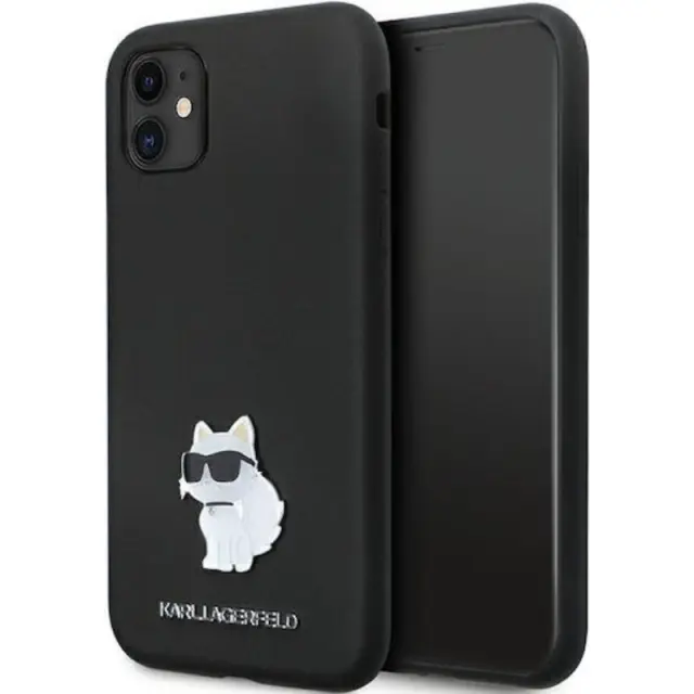 Karl Lagerfeld Choupette Metal Pin Back Cover Μαύρο (iPhone 11)