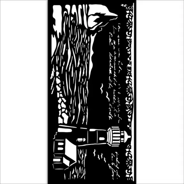 Thick Stencil Stamperia 12x25cm, Silent Sea, Light house