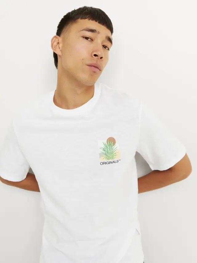 JORARUBA CHEST EMB TEE SS CREW NECK bright white - XXL 2