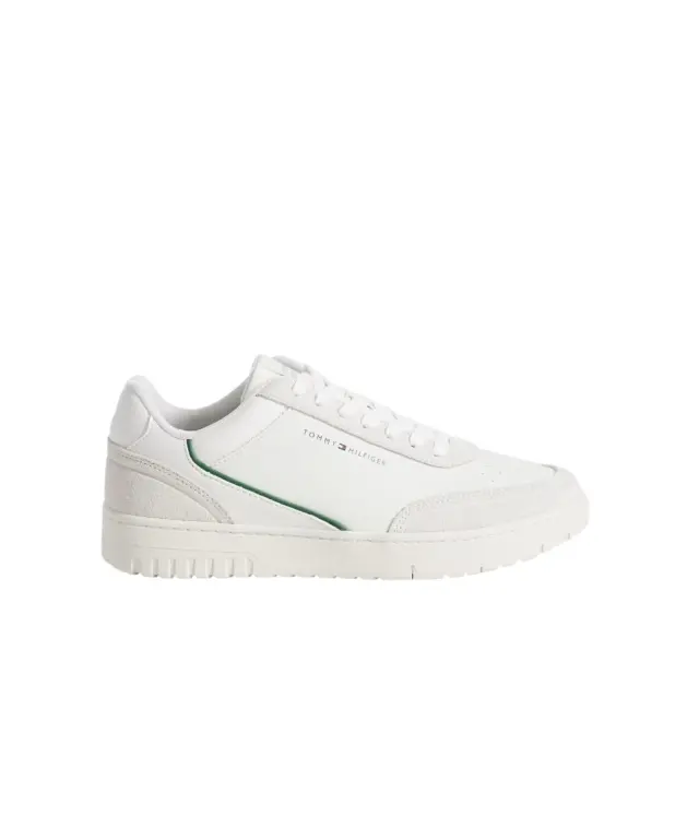 Tommy Hilfiger - Ανδρικά Sneakers Th Basket Core Leather Suede Mix FM0FM05881-0F5 Εκρού