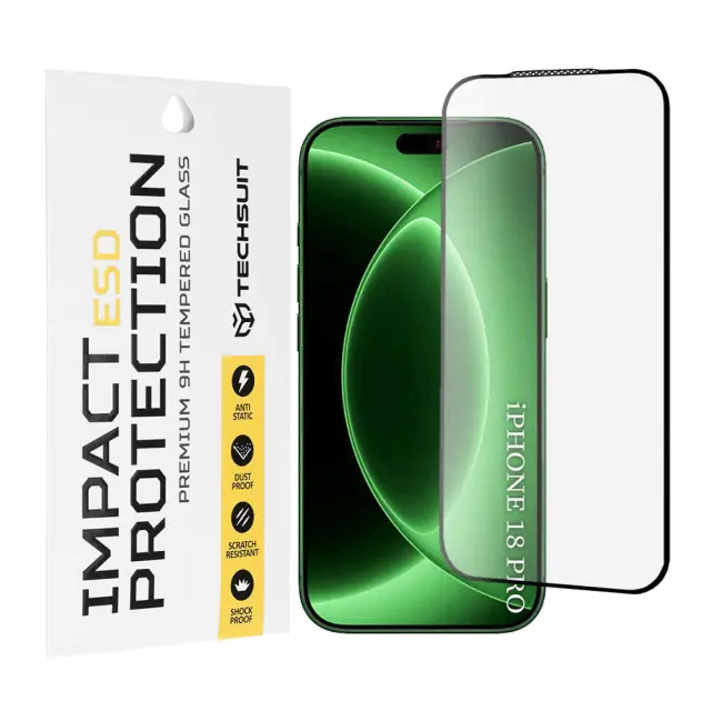 Techsuit - ESD Glass - iPhone 18 Pro - Black