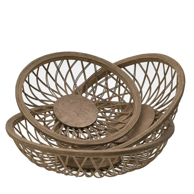 Δίσκος Διάτρητος Φυσικό Ξύλο Φ58x13/Φ51x12/Φ44x11cm Σετ 3τμχ 3-70-935-0007