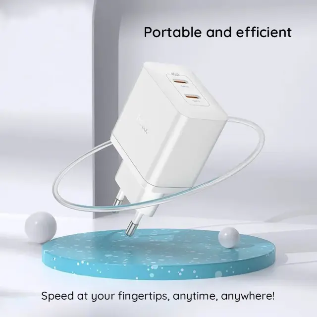 Hoco Φορτιστής με Διπλή Θύρα USB-C και Καλώδιο USB-C 45W Λευκός N35 3