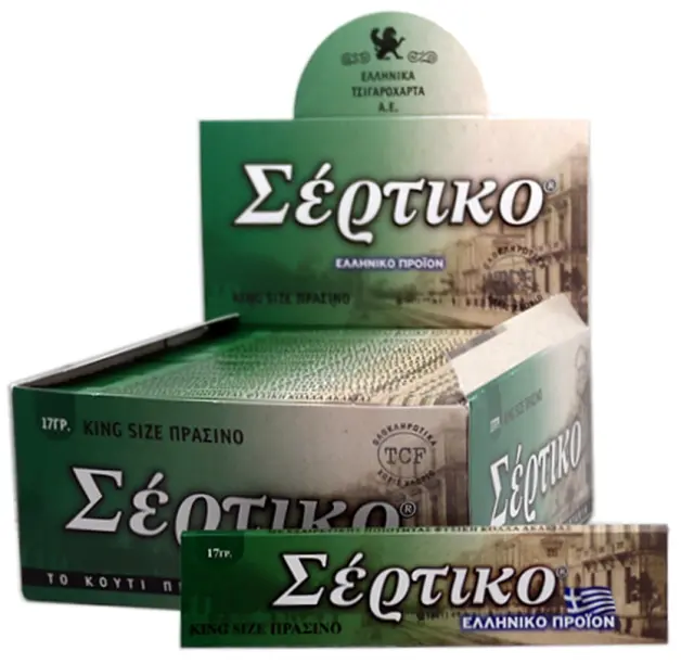 Σέρτικο - Ελληνικά Χαρτάκια - Πράσινο - King Size 50τεμ.