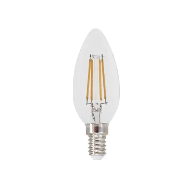 FILAMENT LED C35 4W 6500K 230V AC 500LM RA80 30000HRS 360° 1xE14 / FLAM4CW