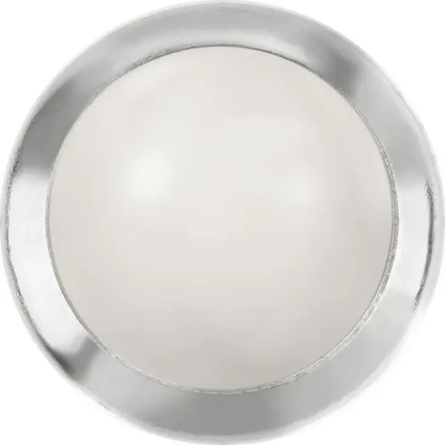 Swarovski 2080 Hotfix Cabochon Flatback Frame White Pearl/Silver Ø7.1x1.8mm ~12τεμ