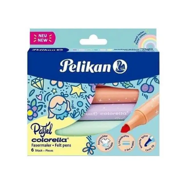 Pelikan Μαρκαδόροι Ζωγραφικής Colorela Pastel 6 χρώματα (818063)