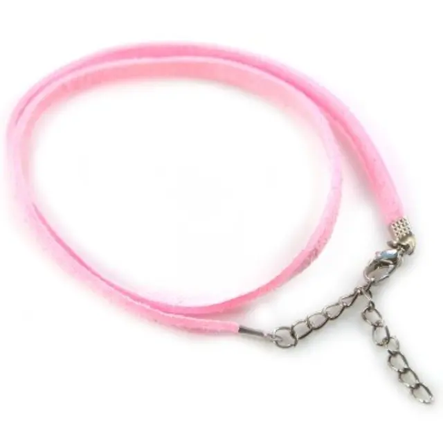 Κορδόνι για Λαιμό Velvet Pink - 48cm - 2τεμ