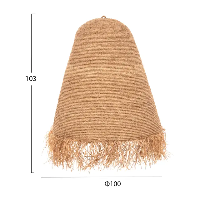 Φωτιστικό οροφής κρεμαστό Rattan σε φυσικό Φ100x100-103 εκ. 2