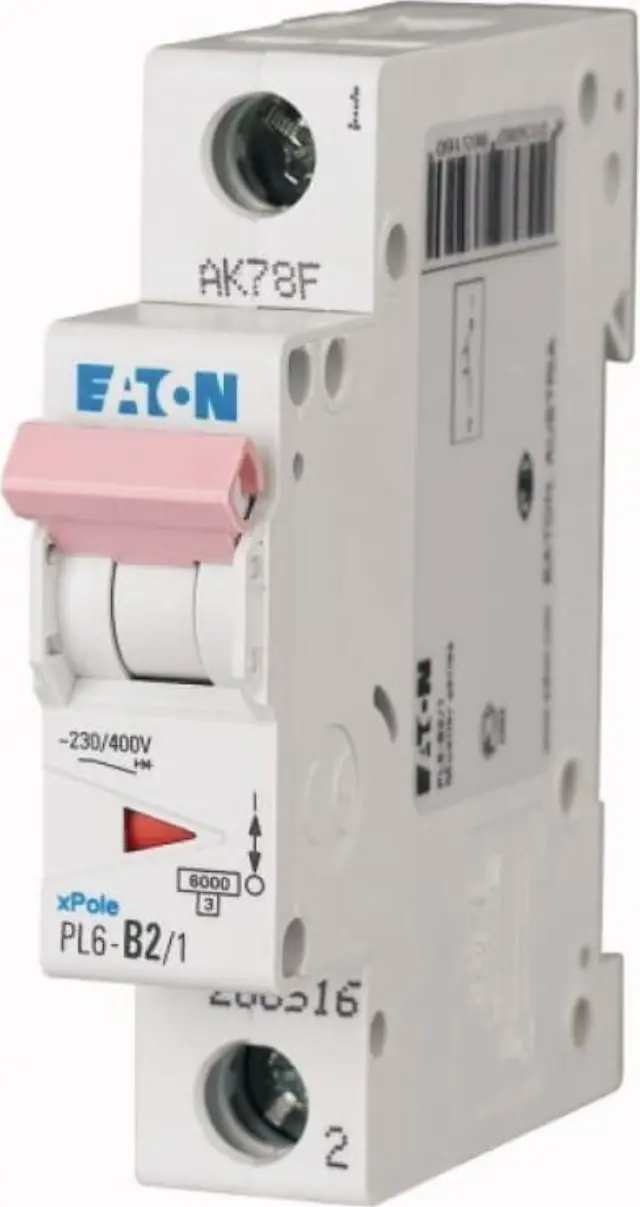 PL6-C16/1 Miniature circuit breaker (MCB), 16 A, 1p, characteristic: C