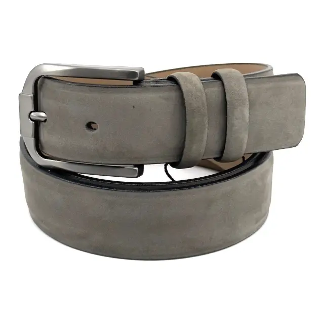 Μπεζ Δερμάτινη Ζώνη Nubuck 3,5 cm - 135cm