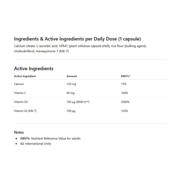 USA medical K2+D3 Capsule with Calcium and Vitamin C 2