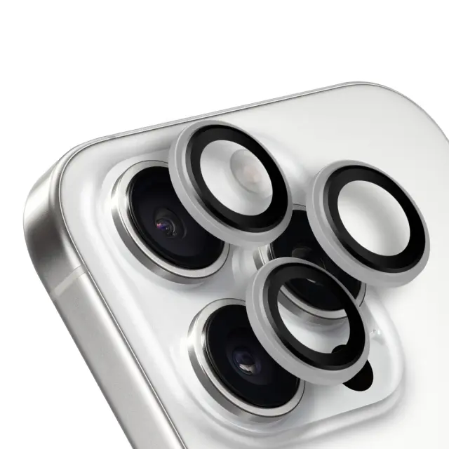 OBAL:ME Lens Protector for Apple iPhone 16 Pro/16 Pro Max White Titanium