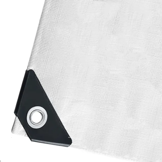 Grasher Αδιάβροχος μουσαμάς-τέντα με κρίκους 190gr/m² 5x8m Λευκό / 103965 2