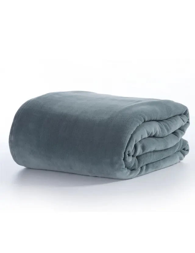NEF-NEF ΚΟΥΒΕΡΤΑ FLEECE ΥΠΕΡΔΙΠΛΗ COSY, 100% ΠΟΛΥΕΣΤΕΡΑΣ - DUSTY BLUE (031660)