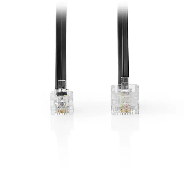 Καλώδιο επέκτασης τηλεφώνου, RJ11 αρσ. - RJ45 αρσ., 5.00m σε μαύρο χρώμα.