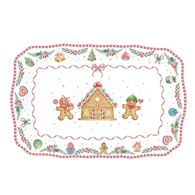 Easy Life Sweet Christmas Πιατέλα Πορσελάνης 37x23cm