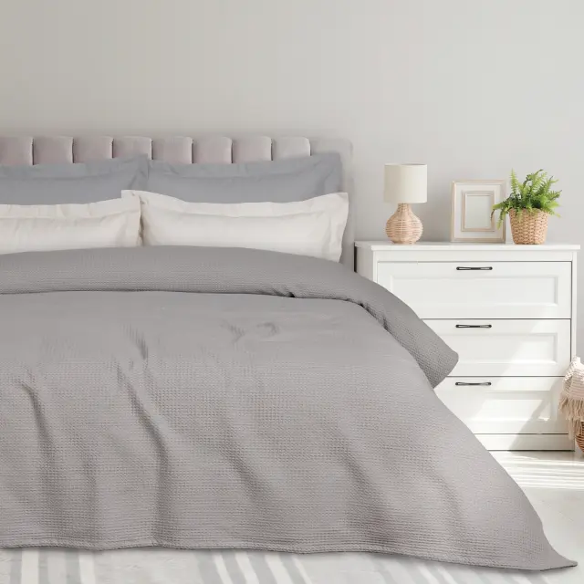 Κουβέρτα 240x260 King Size Das Home 0496 Grey 90% Βαμβάκι-10% Πολυέστερ