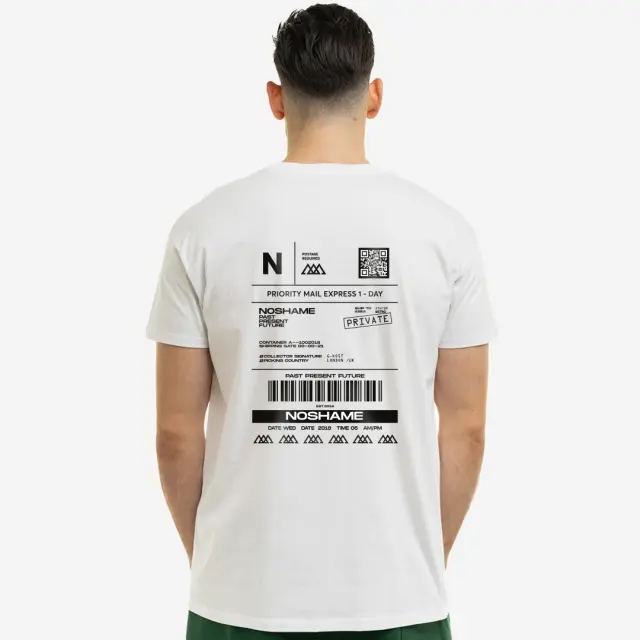 T-shirt Noshame® Λευκό με τύπωμα - 132407 - XXL