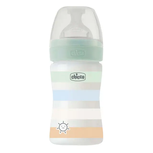 CHICCO Πλαστικό Μπιμπερό Well Being Κατά των Κολικών με Θηλή Σιλικόνης για 0+ μηνών Πράσινο 150ml 2
