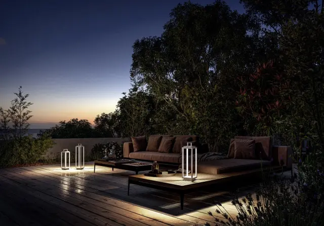 Nog-mos Φορητό επιδαπέδιο LED φανάρι 54cm 2.2W 3000K IP54 λευκό Άσπρο 2