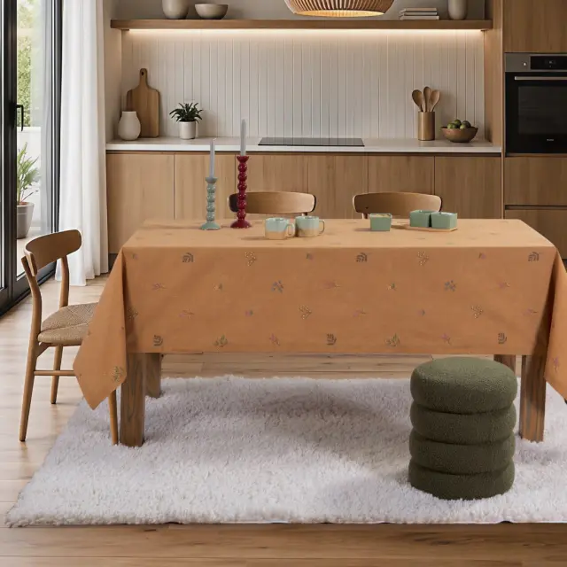 Τραπεζομάντηλο Αλέκιαστο Elaris 140x140 Nef Nef Homeware, 100% BAMBAKI - MUSTARD (040771)