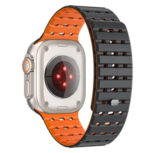 Mobile Origin Magnetic Strap, black/orange - Apple Watch 49mm/46mm/45mm/44mm 3