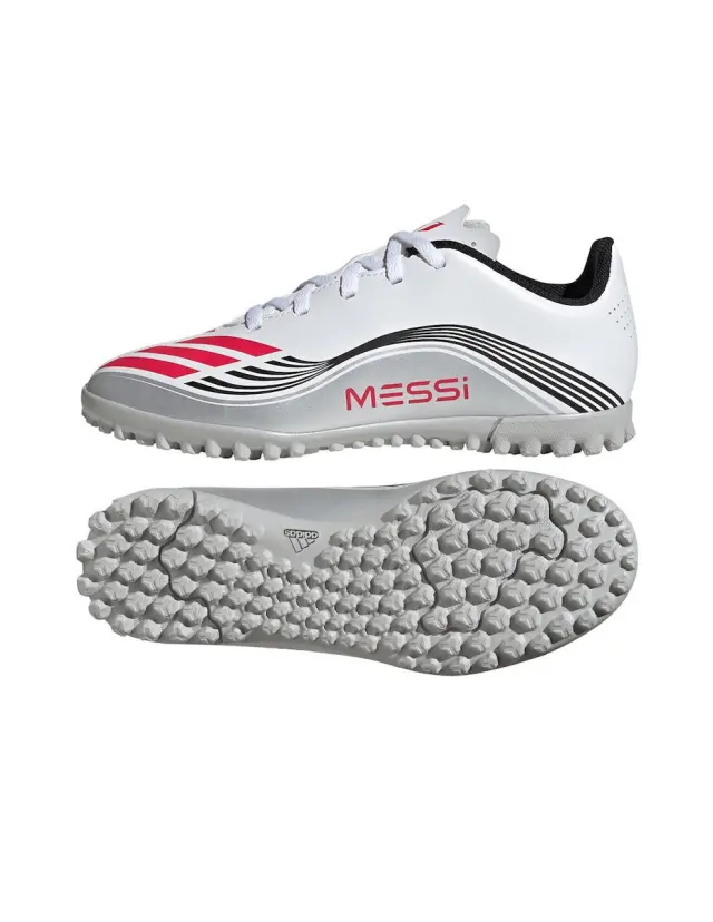 adidas Παιδικά Ποδοσφαιρικά Παπούτσια F50 Messi Club Turf με Σχάρα Λευκά - 38 2/3 2