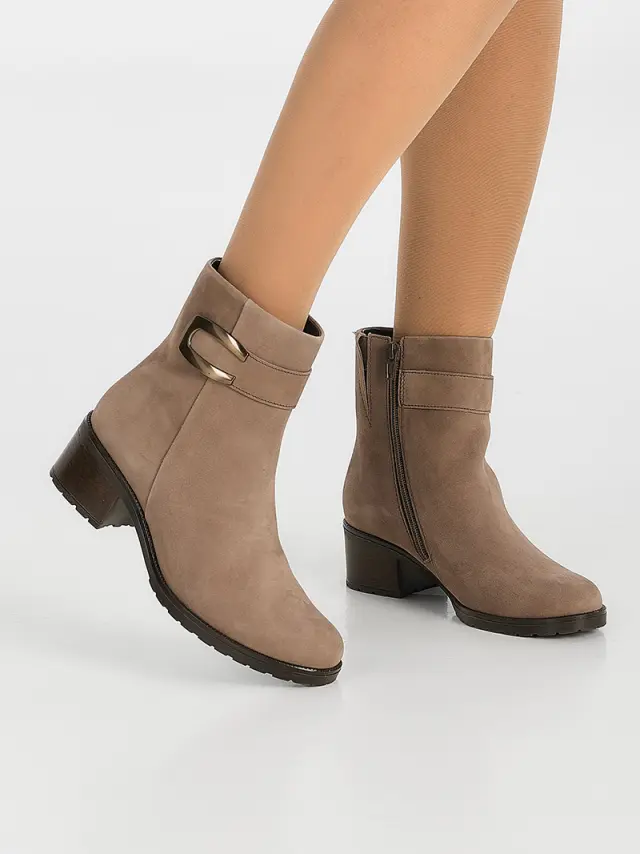 Gabor Μποτάκια Γυναικείο δέρμα Nubuck Καφέ GAB/72812 20-MOHAIR 2