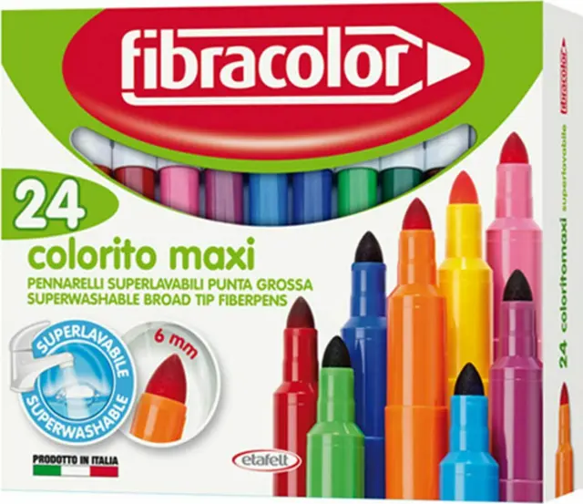Μαρκαδόροι Fibra Colorito Maxi 24τεμ