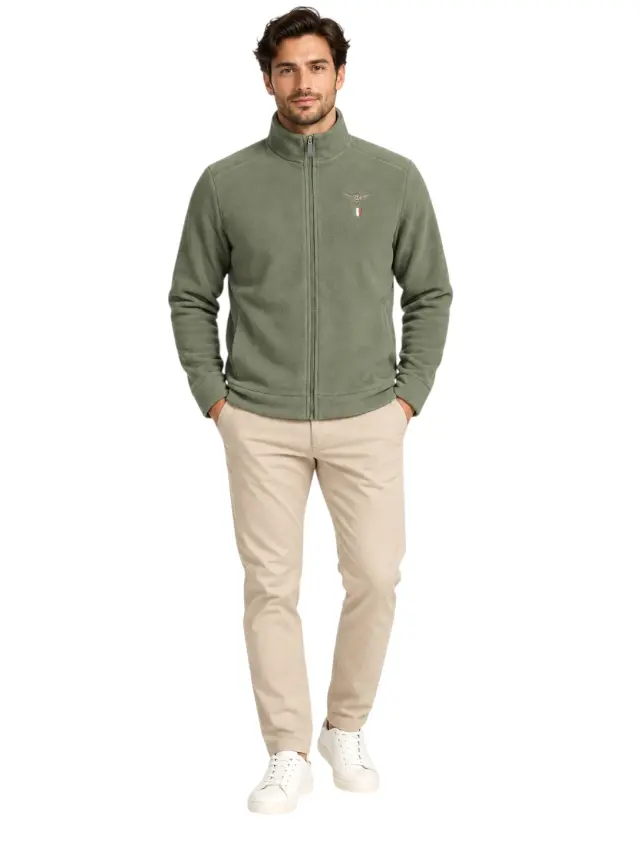 Accademia Militare - Ανδρική Ζακέτα Φούτερ Fleece W6S737-5642-058 Χακί 2