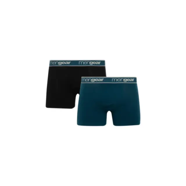 Minerva Ανδρικό Boxer Mengear Solid - Διπλό Πακέτο, Χρώμα Μαύρο-Πετρόλ - L
