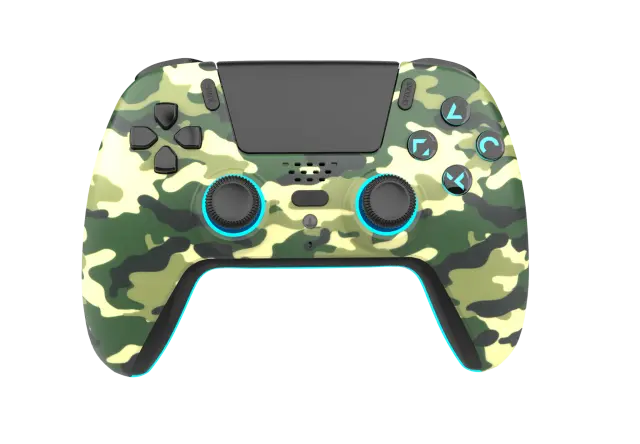 Freaks And Geeks - Wireless Bluetooth Controller for PS5- LED - Green Camo - PlayStation 5
