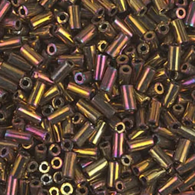Χάντρα Miyuki Glass Bugles - 301 - Dark Topaz Rain Gold Luster 3mm - 10gr