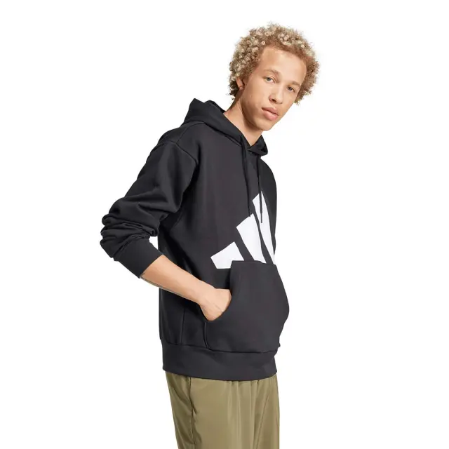 adidas Sportswear Men's Big Logo Fleece Hoodie Μαύρο - Άσπρο IN6159 (adidas Sportswear) 3