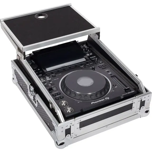 WALKASSE WM-12MLTSGL Flight Case Multi formato CDJ/MIXER 12" PLUS Silver (Laptop Stand).