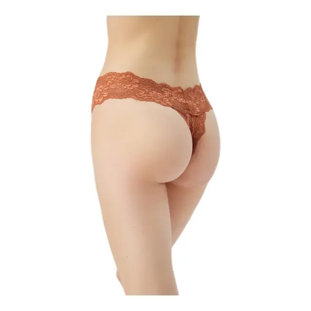 Minerva Γυναικείο String με Δαντέλα Hazel, Χρώμα Caramel 2