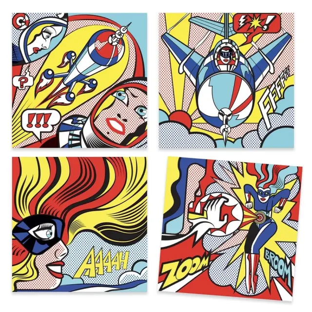 Djeco Inspired by Roy Lichtenstein - Ζωγραφική με μαρκαδόρους Σούπερ Ήρωες 7+ ετών 09376 2