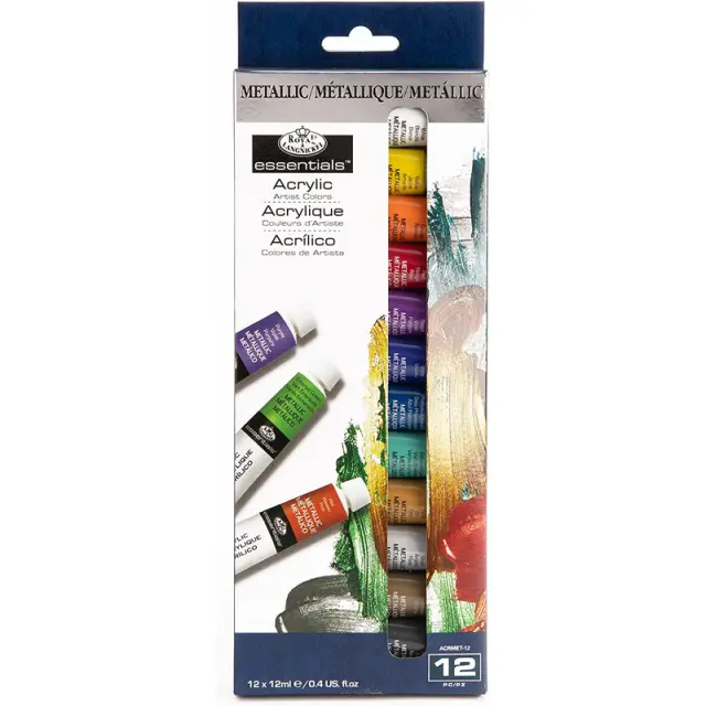 Σετ ακρυλικά μεταλλικά χρώματα Royal, 12 τεμ. x 12ml