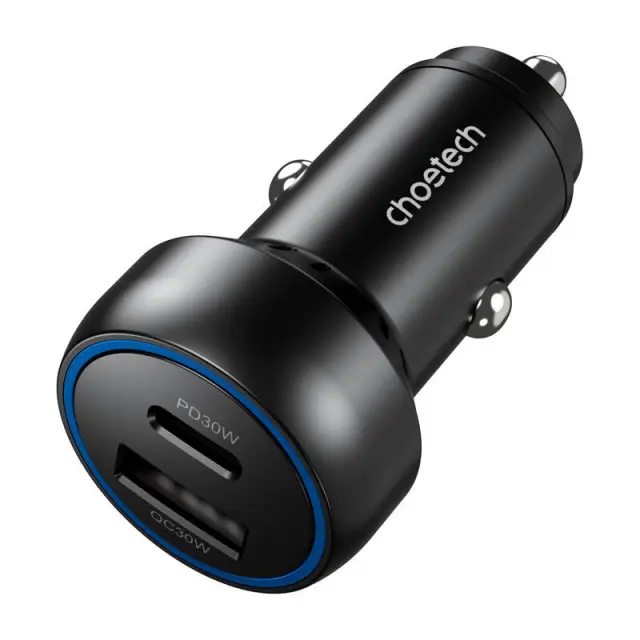 Φορτιστής αυτοκινήτου Choetech 60W 2xUSB-C+USB-A (μαύρο) 3